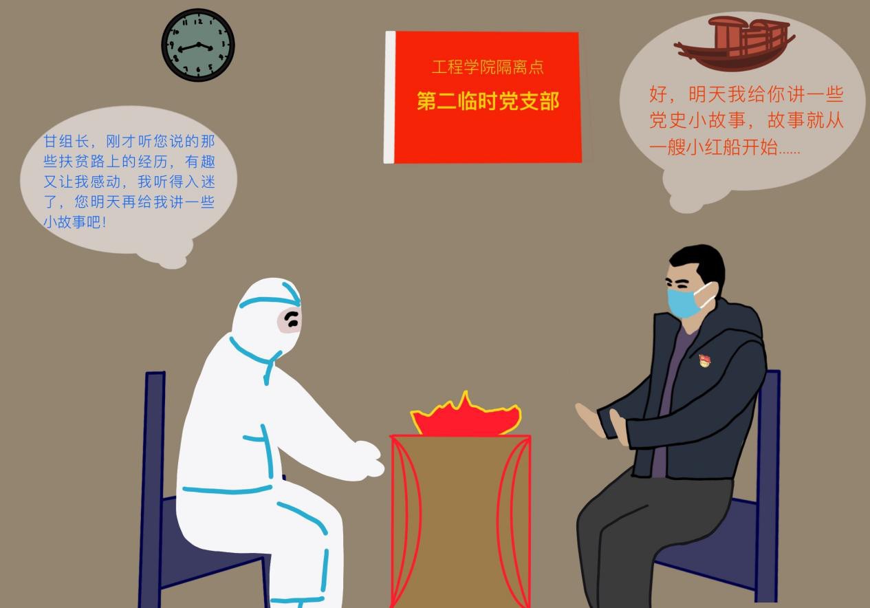 手绘｜隔离点的申请入党书