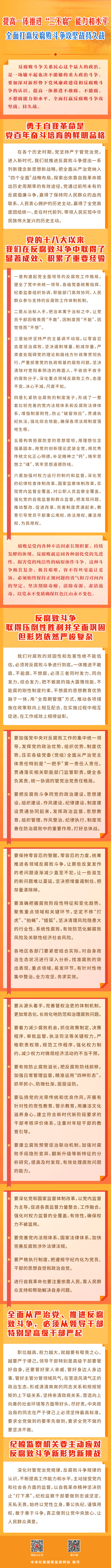 图解 | 提高一体推进“三不腐”能力和水平 全面打赢反腐败斗争攻坚战持久战