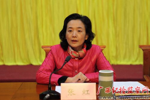 百色市委副书记张虹在会上讲话