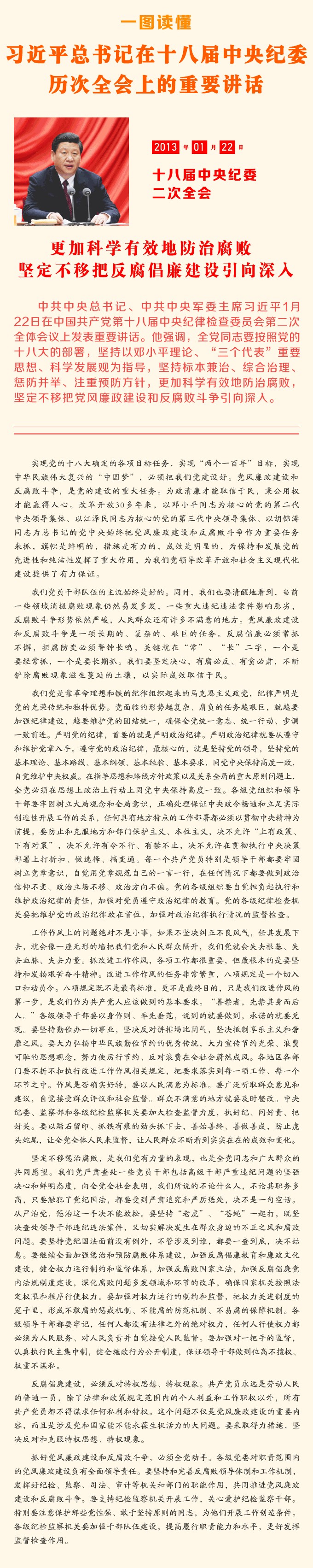 一图读懂习近平总书记在十八届中央纪委历次全会上的重要讲话
