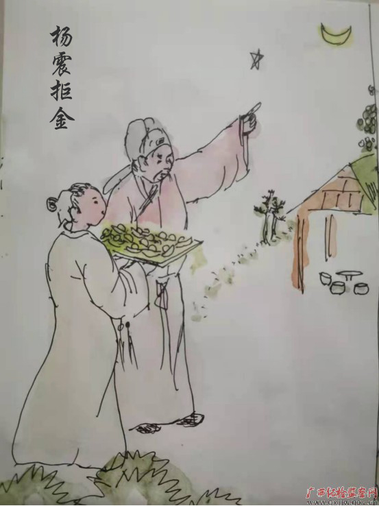 廉政漫画|杨震拒金