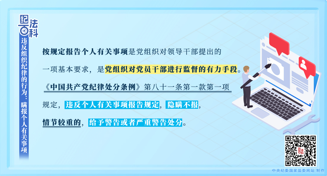 纪法百科丨违反组织纪律的行为：瞒报个人有关事项