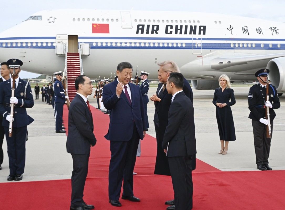 习近平抵达华盛顿对美国进行国事访问